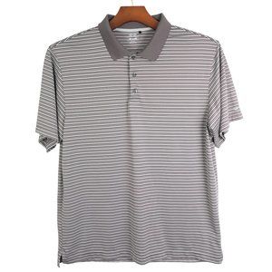 Snake Eyes Dry-18 Men's 2XL Gray Striped Short Sleeve Polo Shirt XXL
